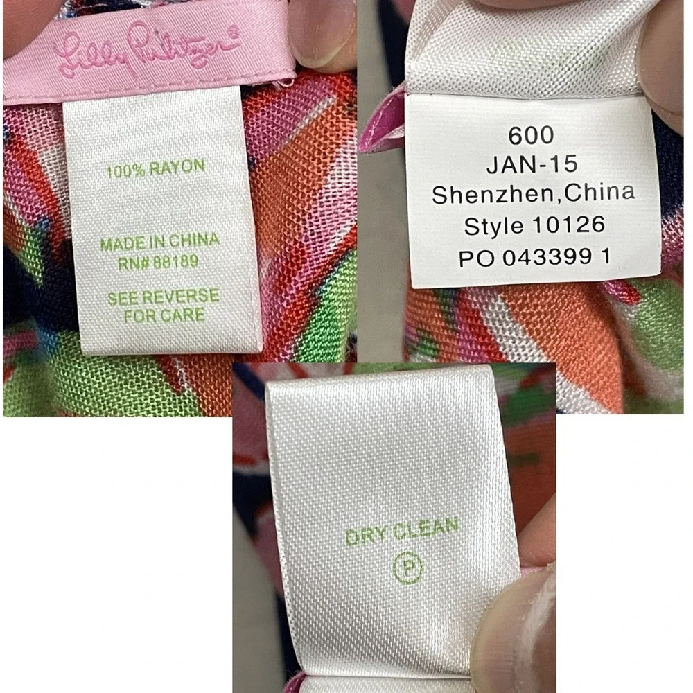 Lilly Pulitzer Murfee Scarf Tusk In Sun Pink Navy Blue Palm‎ Leaf Fringe 10126